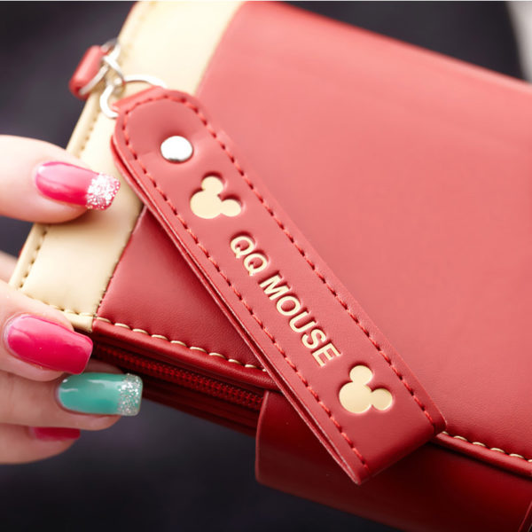 Cute Mickey Mouse Leather Wallet for Women