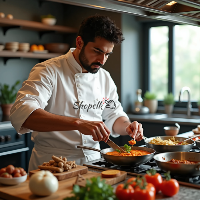 Chef Preparing Food in the Kitchen Image