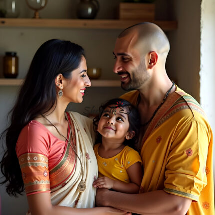 indian couple with kid